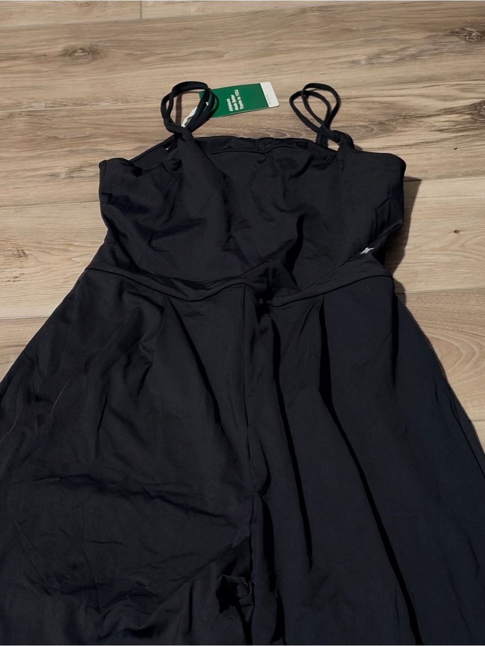 Halara Black Wide-Leg Strappy Easy Peezy Twisted Back Jumpsuit Size Large - Picture 5 of 6
